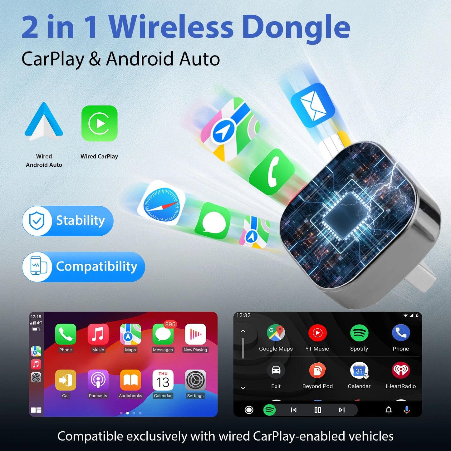 2 in 1 Wireless Carplay Adapter